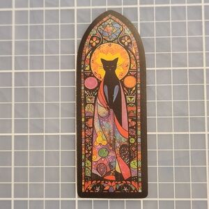 10/$10 Sticker Stained Glass Black Cat Theme Goth Wicca Witchy